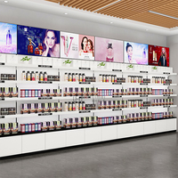 4-Wege-Kosmetikregal-Display-LED-Messe mit LED-Logo