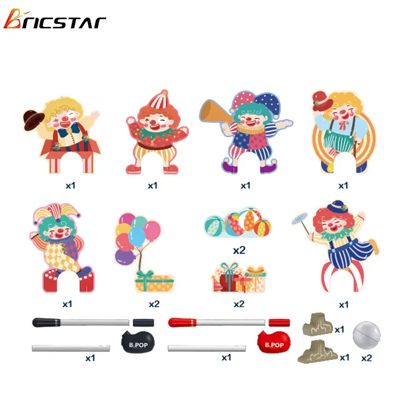 Bricstar rolling golf game clown set Indoor/Outdoor kids games education toy