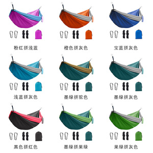 เปลญวนไนลอน 270x140 ซม. เฟอร์นิเจอร์กลางแจ้งที่ทนทาน ดีไซน์เรียบง่ายสำหรับการตั้งแคมป์และการพักผ่อน - Product Image 1