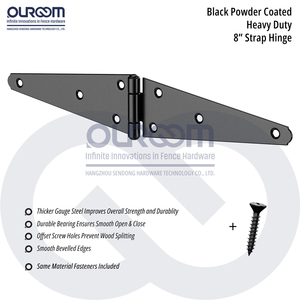 Cerniera a Cinghia <span class=keywords><strong>in</strong></span> <span class=keywords><strong>Acciaio</strong></span> Inossidabile da 8 Pollici, Moderna e Resistente, <span class=keywords><strong>per</strong></span> <span class=keywords><strong>Cancelli</strong></span> <span class=keywords><strong>in</strong></span> Legno, Uso Esterno, Durevole - Product Image 2