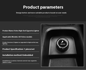 Chargeur sans fil rapide pour allume-cigare de voiture HERNACOOL <span class=keywords><strong>Volvo</strong></span> XC60/<span class=keywords><strong>XC90</strong></span>/S90/S60 avec USB Type C et fonction stéréo - Product Image 4