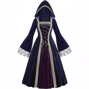 Vestido de <span class=keywords><strong>Princesa</strong></span> Celta Medieval para Mujer, Talla Grande, con Capucha, Disfraz de <span class=keywords><strong>Bruja</strong></span> para Adultos, Disfraz de Halloween, Traje Vintage para Fiesta Renacentista - Product Image 4