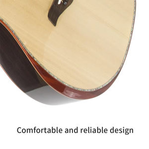 Guitare acoustique en bois d'épicéa massif de qualité supérieure de 41 pouces Panneau latéral arrière en palissandre fait à la main avec touche en ébène finition brillante - Product Image 6
