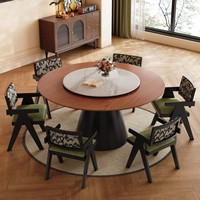 Table à manger minimaliste moderne en bois de frêne massif avec chaises à lattes, 6 places, mobilier de salle à manger de style farmhouse pour restaurant et appartement