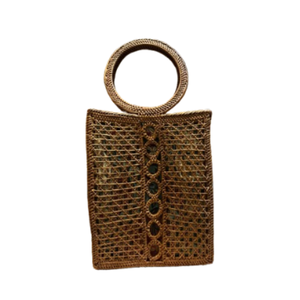 Hecho a mano para la perfección Artesanía de mimbre hecha a mano Lombok Heritage Woven Tower Bag Vertical Ketak Net Tote - Product Image 2