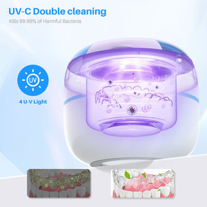 Ultrasonic Cleaner 45kHz 0.2L Digital <b>Timer</b> For Jewelry Dentures Lens Household Cleaning With UV <b>Light</b> And Reusable Design - Product Image 2