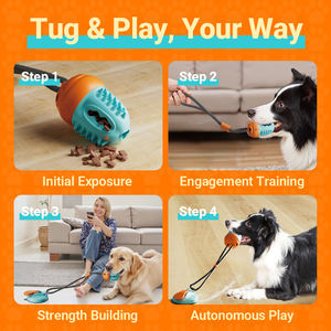 Mainan kunyah anak anjing dengan pengeluaran makanan | Bola latihan anjing untuk gigi | Mainan tali untuk pengunyah agresif - Product Image 4