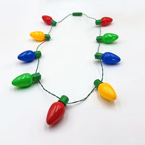DAMAI Luminous Tinsel 9-bulb Necklace European American Festival Party <b>Gift</b> Wholesale <b>Christmas</b> Halloween Decoration - Product Image 2