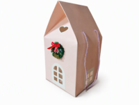 Sac cadeau en papier en forme de maison avec fenêtre et poignée en corde, emballage de Noël pour chocolats, bonbons, biscuits, pâtisseries, présentation de cadeaux