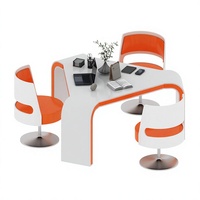 Table de négociation en laque, petite table de réunion, table de réception triangulaire, ensemble bureau et chaise de bureau