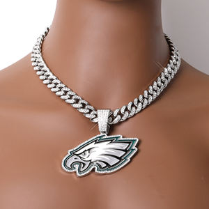 <span class=keywords><strong>Collier</strong></span> Pendentif Personnalisé Logo Équipe de Football Américain Philadelphia Eagles Bijou Fantaisie Fine pour Amis Hiphop ou Fans de Sport - Product Image 6