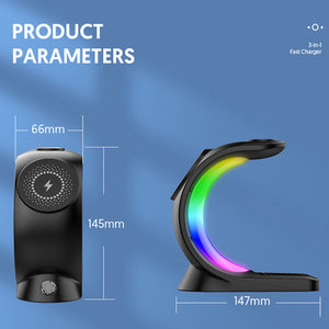 <span class=keywords><strong>Cargador</strong></span> Inalámbrico Rápido Magnético Certificado 3 en 1 de 15W para iPhone, Relojes Inteligentes y Teléfonos Móviles con Puerto Tipo-C OEM - Product Image 6