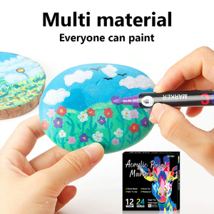 Ensemble de marqueurs acryliques double-tête et double-couleur XJY NO-2001, best-seller, <span class=keywords><strong>pour</strong></span> la peinture et le dessin des enfants, comprend 12 marqueurs, 24 couleurs - Product Image 4