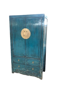 Chinese Antique Hand Painted <strong>Rustic</strong> Wooden Wedding <strong>Wardrobe</strong> - Product Image 5
