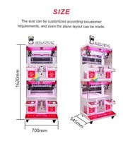 Mini machine à griffes pour 4 joueurs jeu d'arcade à pièces Arcade/magasin de détail Support technique à vie Mini grue rose