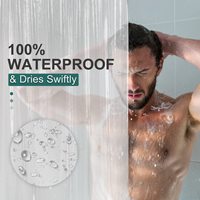 Rideau de douche en plastique PEVA, rideau de douche transparent résistant, imperméable, lourd, épais, rideau de salle de bain avec pierres lestées