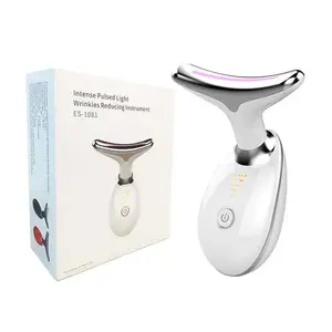 Custom Ems Face Neck Massager Double Chin Vibration Facial Tightening Anti Aging Anti Wrinkle Device Red Light Therapy For Face