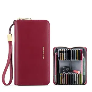 RFID Blocking Genuine Leather Womens Wallet Women Organ Card Holder Portafogli Wallet