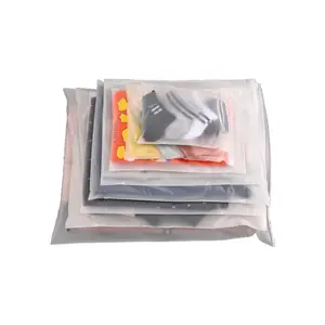 Bolsas de plástico recicladas para embalaje de ropa, bolsas deslizantes con cierre de cremallera, LDPE