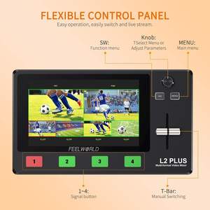 FEELWORLD L2 PLUS Conmutador de video en vivo Pantalla táctil de 5,5 "Mezclador de video PTZ, Chroma Key <span class=keywords><strong>USB</strong></span> Transmisión rápida Arranque personalizado Pedidos al por mayor - Product Image 3