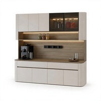 Buffet de salon moderne en verre, console de rangement