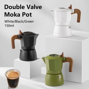 バリスタアクセサリーコーヒーツールダブルバルブモカポットイタリアンエスプレッソコーヒーメーカー屋外エキスコーヒーモカポット蓋付き - Product Image 3