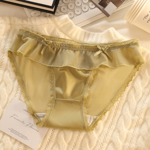 Culottes en tricot pour femmes, motif uni <span class=keywords><strong>hyper</strong></span>-teint, rose, pour l'été, taille mi-haute, respirantes, décontractées, décorées de dentelle, taille unique - Product Image 3