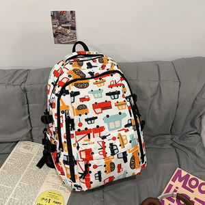 Large Capacity Lightweight Water Resistant Polyester Backpack Boys New Trendy <strong>Cool</strong> Printed Cross-Border Design <strong>College</strong> <strong>Students</strong> - Product Image 5