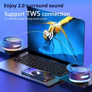 High Volume Bone Conduction for <strong>Bluetooth</strong> <strong>Speaker</strong> Mini Wireless Subwoofer RGB LED Portable 5W Magnetic Metal Small <strong>Speaker</strong> - Product Image 3