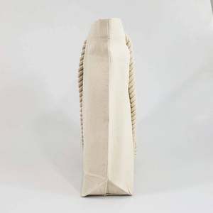 2025 nouvelle mode sac à provisions corde de chanvre Portable toile sac rayure motif sacs à main pour les femmes - Product Image 3