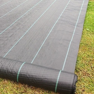 Toile anti-mauvaises herbes en plastique noir tissé PP / Tissu anti-mauvaises herbes traité aux UV, découpe pour le contrôle des mauvaises herbes en agriculture, Chine - Product Image 5