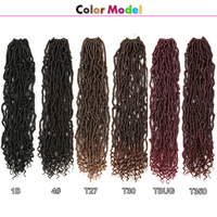 Cheveux synthétiques pré-bouclés pour tresses au crochet, 30 pouces, style Soft Locs avec pointes bouclées, Faux Locs pour tresses au crochet style papillon naturel
