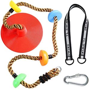 Tree Swing Multicolor Climbing Rope with Platforms Kids Disc Swings