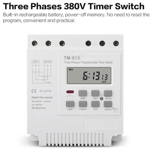 <span class=keywords><strong>ANTIER</strong></span> TM-613 Minuteur numérique programmable 7 jours 380V 16A Triphasé Contrôleur de moteur automatique intelligent Interrupteur horaire - Product Image 3