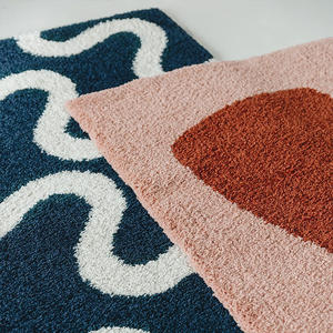 地毯300X400设计师风格客厅卧室地毯线条黑色条纹高级床头毯家居蓬松地毯 - Product Image 4