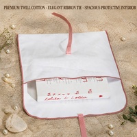 Pochette en coton sergé personnalisée avec logo imprimé, avec nœud, recyclable, pour vêtements, foulards, livres, emballage cadeau