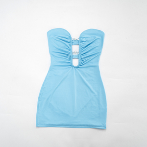 Robes décontractées pour femmes Viviblook Q26DS020, robes sexy sans manches, sans bretelles, à découpes pour femmes - Product Image 6