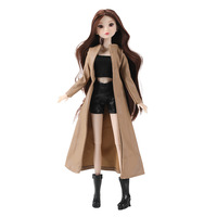 Conjunto de Ropa de 6 Piezas para Muñecas, Estilo Supermodelo, Material de Tela, Múltiples Estilos, Conjuntos de Moda para Niñas, 14 Looks Transformables