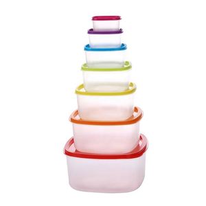 Boîte de rangement moderne en plastique carrée et rectangulaire pour produits secs, ensemble de 7 pièces, qualité alimentaire pour cuisine, fourniture fabricant, emballage carton - Product Image 4