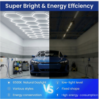 Luces de Trabajo para Lavado de Autos, Inspección y Detallado, Lámparas LED Hexagonales de Panal de Abeja de 6000K, Iluminación Brillante para Garaje