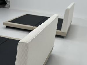 Estructura de cama tapizada beige cómoda moderna con cabecero acolchado Muebles de dormitorio elegantes con estilo suave - Product Image 6