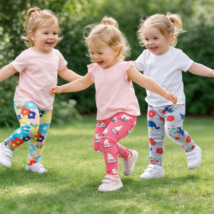 Pantalons longs en coton tricoté décontractés pour bébés et enfants, respirants, leggings longs, vêtements pour enfants en gros - Product Image 1