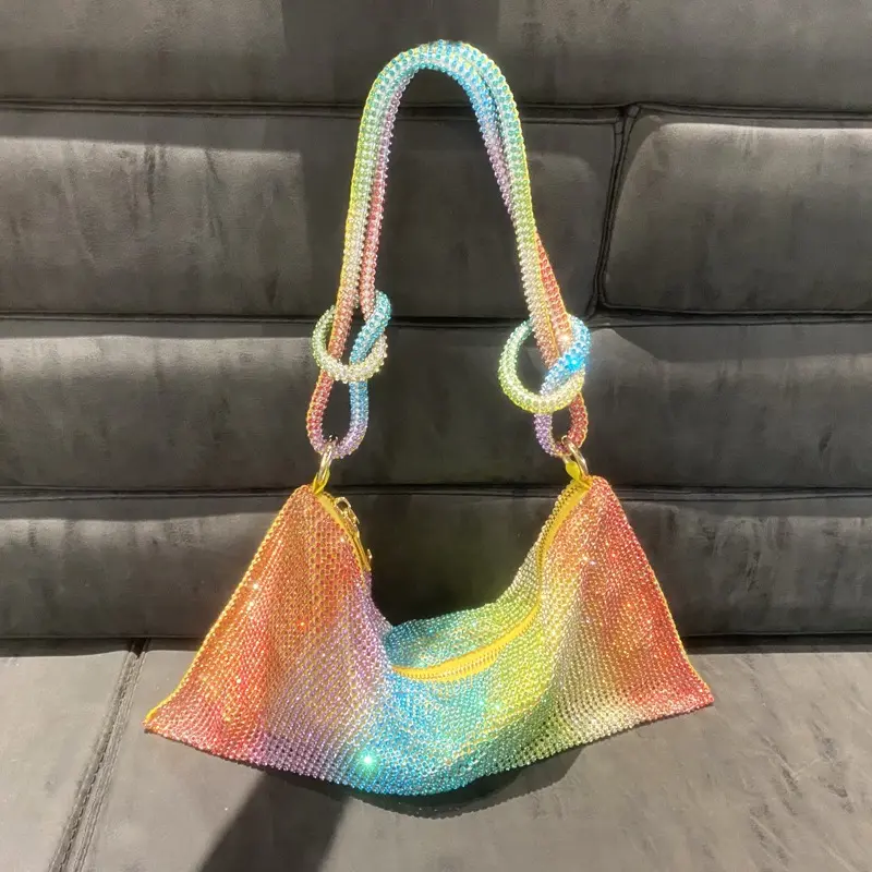 Neue neueste Farbe Kristall Kupplungen Strass Brieftasche Geldbörse Handtaschen Bling Diamond Club Shiny Tote Frauen Abend tasche