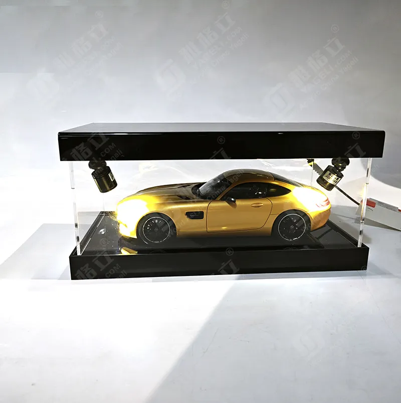 Diecase kolektor skala 1/18 Model kotak pajangan mobil dengan lampu LED hanya untuk layar