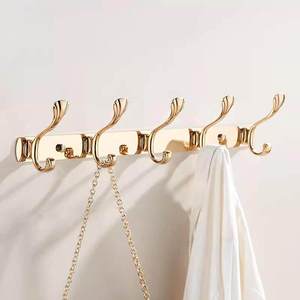 Gold <b>Wall</b> Mounted Coat <b>Hooks</b> Stainless Steel 5 <b>Hooks</b> Light Luxury Style For Living Room Doorway - Product Image 1
