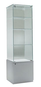 Vitrina de Vidrio de Diseño Personalizado al por Mayor KEWAY, Vitrina de Vidrio Templado de Altura Completa, Torre de Exhibición de Vidrio con Iluminación y Cerradura - Product Image 5