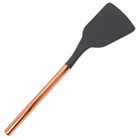 Spatule pour outils de cuisson Acier inoxydable Manche doré Tourneur de cuisson en silicone
