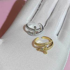 Copper Inlaid Zircon Versatile Trendy Brand Men's Hip-hop <b>Ring</b> <b>Ring</b>, Sword of <b>Open</b> <b>Ring</b> Wholesale - Product Image 5