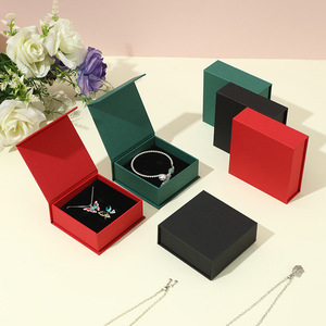 Elegant Colored Rigid Flip Jewelry <b>Gift</b> <b>Box</b> Custom Logo Paper Packaging <b>Box</b> with Sponge Insert For Necklace Bracelet Ring - Product Image 2