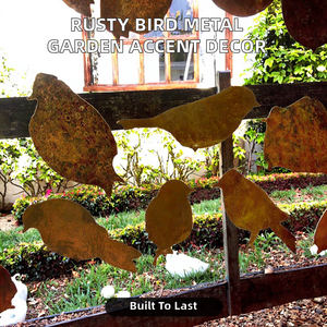 Escultura Decorativa de Acero con Silueta de Pájaro <span class=keywords><strong>Oxidado</strong></span>, Adorno <span class=keywords><strong>para</strong></span> Jardín, Patio o Valla, Estilo Rústico - Product Image 2